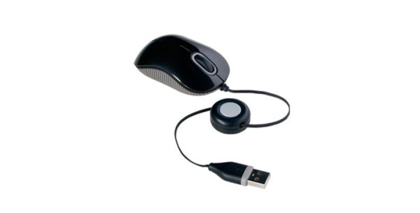 MOUSE MINI USB RETRACTIL 2.5FT PLUG AND PLAY.WINDOWS Y MAC NEGRO Apuntadores Targus